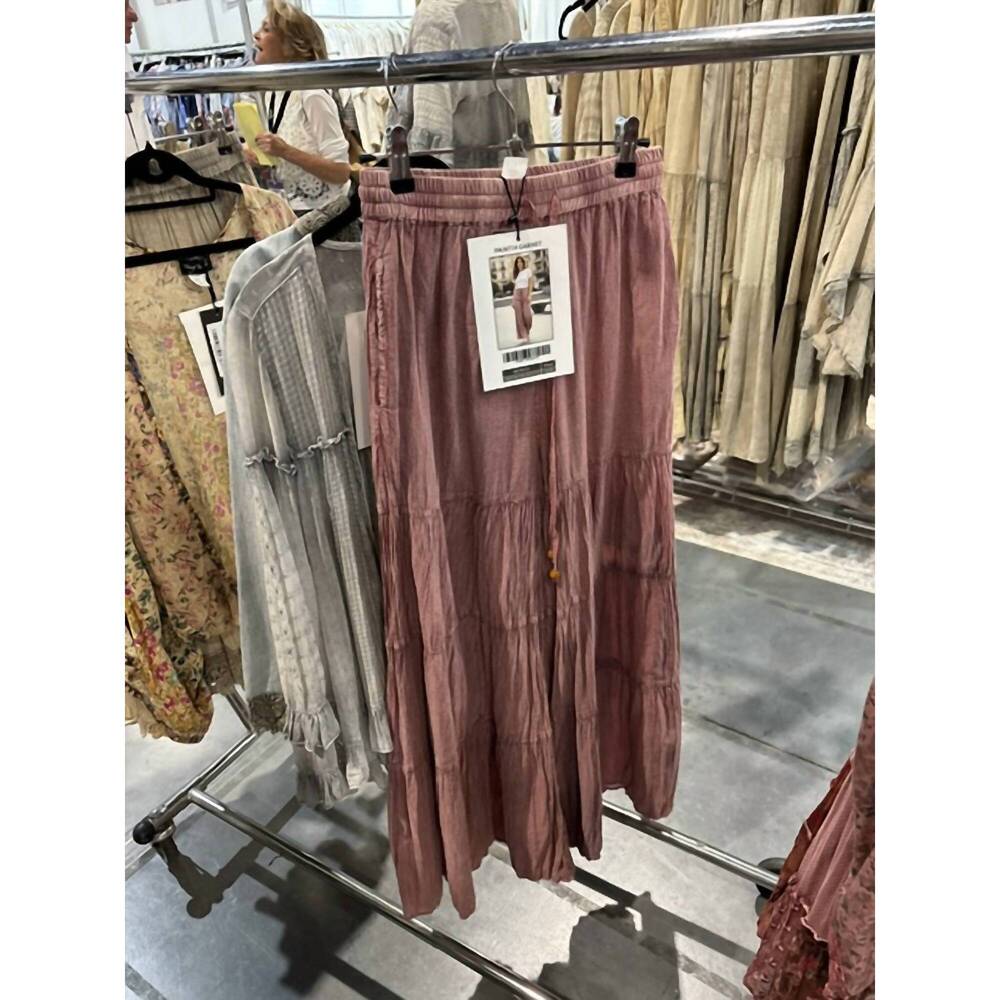 NEW YOUNG THREADS women's sun-drenched wide pants in garnet